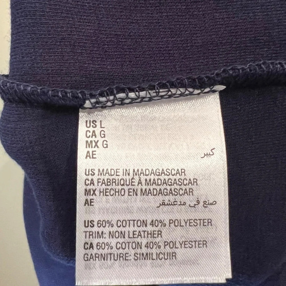 Men’s Club Room pique polo in navy blue size large w/ quarter zip front NEW - Picture 7 of 9